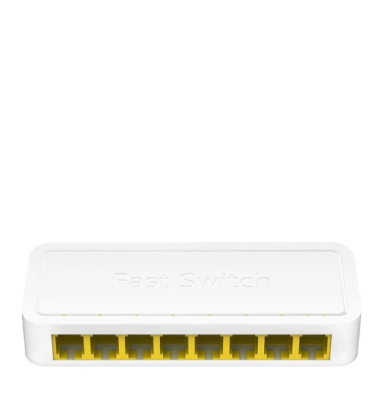 CUDY 8-Port 10 Mbps Desktop Switch, 8 10/100M RJ45 Ports, Loop Detection, Desktop Plastic Case, Power Saving, Plug Play, Wall-Mount