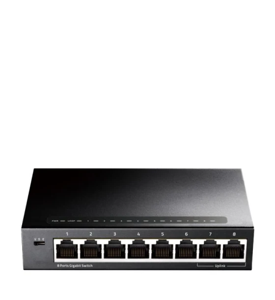 CUDY 8-Port Gigabit Ethernet Switch, 8 10/100/1000M RJ45 Ports, IGMP Snooping, Loop Detection/Prevention, 802.1p/DSCP QoS, Desktop Metal Case, Power Saving, Plug Play, Wall-Mount