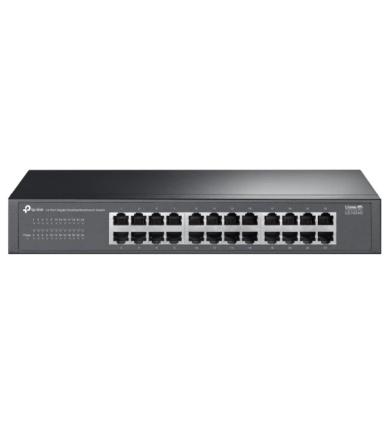 LiteWave 24-Port Gigabit Switch PORT 24x Gigabit RJ45 Ports SPEC 1U 13-inch Rack-mountable Steel Case FEATURE Plug and Play
