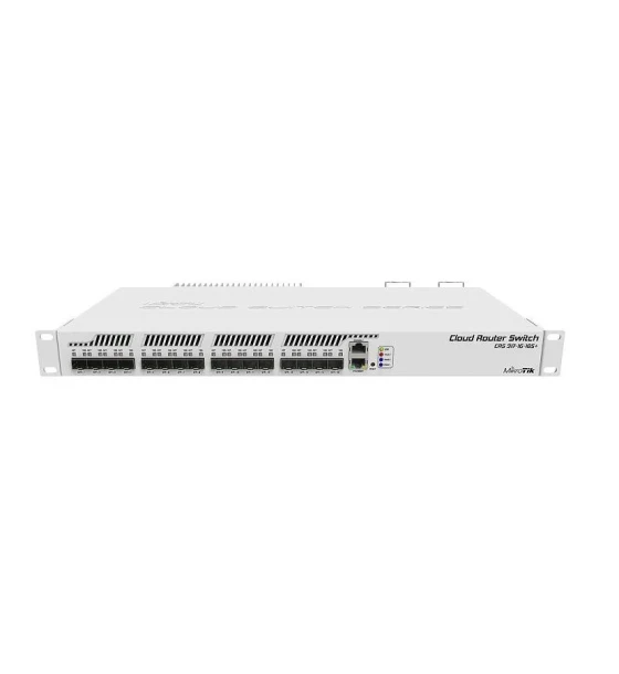 Mikrotik Cloud Router Switch, CRS317-1G-16S+RM 1 x Gigabit LAN, 16 xSFP+ cages, Dual Core 800MHz CPU, 1GB RAM, 1U rackmount passive coolingcase, Dual Power Supplies