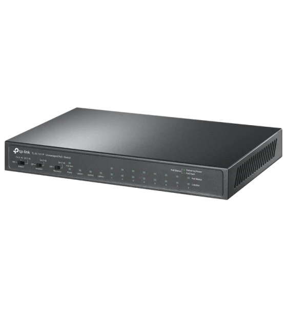 Switch retea 8-Port 10/100Mbps + 3-Port Gigabit Desktop Switch with 8-Port PoE+ PORT 8x 10 Mbps PoE+ Ports, 2x Gigabit Non-PoE Ports, 1x Gigabit SFP Slots SPEC 802.3at/af, 65 W PoE Power