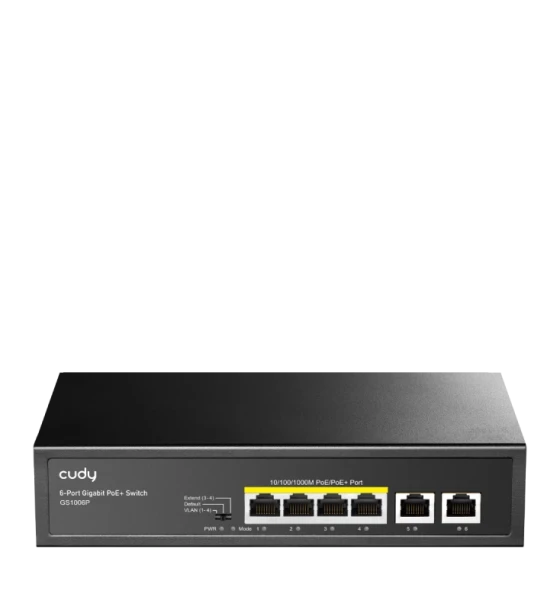 Switch retea CUDY 6-Port 10 100 1000M PoE+ Switch, 4-Port 10 100 1000 BASE-T Gigabit PoE+ ports