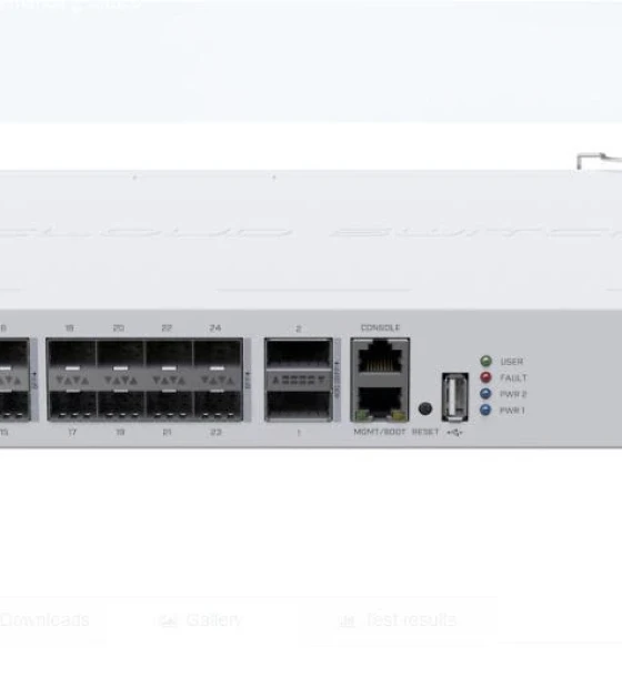 Switch retea MIKROTIK, 24 Port QSFP+ 2 SFP L3 Managed Switch, CRS326-24S+2Q+RM, Procesor 650 MHz, 64 mb RAM, 16 mb Flash, Dimensiuni 443 x 200 x 44 mm, interfata 24 x 10Gpbs SFP+, 2 x 40Gpbs QSFP+