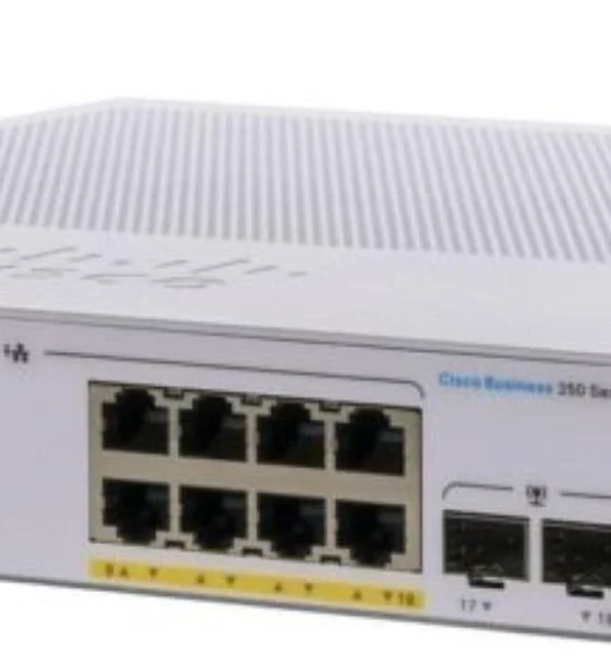 Switch CISCO CBS350-16FP-2G, 16 PORTURI 10, 2 x SFP, POE 240w, Buffer 1.5 Mb, Flash 256Mb, CPU 800 MHz ARM, DRAM 512 MB Dimensiuni 268 x 308 x 44 mm, Greutate 2.49 Kg