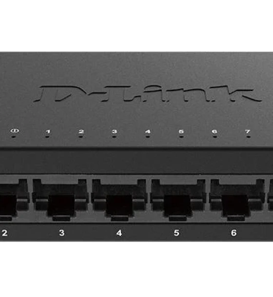 D-Link Switch DGS-108GL, 8 porturi Gigabit, Capacity 16Gbps, desktop, faramanagement, metal, negru, fara ventilator, D-link Green Technology