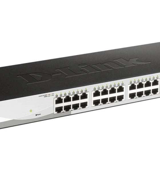 D-link 26-Port Gigabit Smart Switch with 2 SFP ports, DGS-1210-26 24 x 10/100/1000Mbps Auto-Negotiating Ports 2 x Combo 1000BaseT/Mini-GBIC SFP ports Advance power saving features Fanless