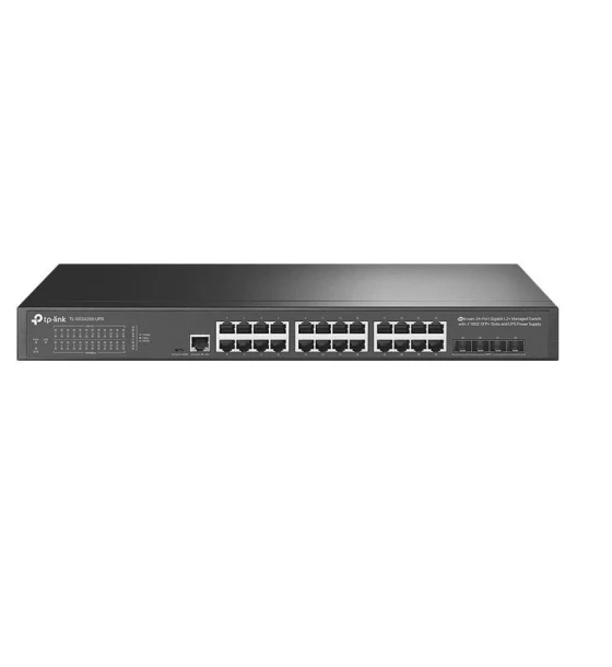 JetStream 24-Port Gigabit L2+ Managed Switch with 4 10GE SFP+ Slots and UPS Power Supply PORT 24x Gigabit RJ45 Ports, 4x 10G SFP+ Slots