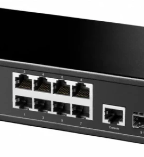 Switch retea CUDY Switch Managed 8-Port Layer 2 10M, 8x porturi Gigabit Ethernet + 2x porturi Gigabit SFP + 1 port management, backplane bandwidth 20Gbps, suporta dial-up VLAN