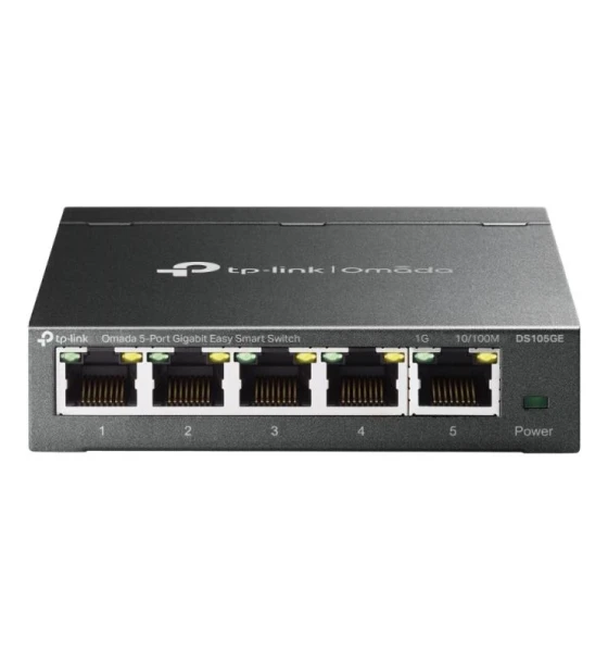 Omada 5-Port Gigabit Easy Smart Switch PORT 5x Gigabit RJ45 Ports SPEC Desktop Steel Case FEATURE MTU/Port/Tag-based VLAN, QoS, IGMP Snooping, Web/Utility Management, Plug and Play