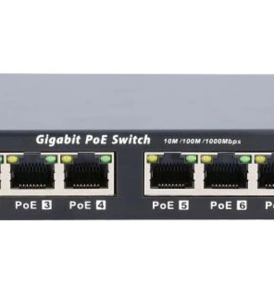 Switch retea Extralink KRATOS PoE Switch 7x Gigabit PoE 1x Uplink RJ45 Power Supply 24V 2.5A 60W