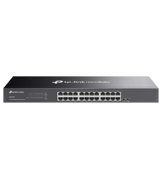 Omada 24-Port Gigabit Switch PORT 24x Gigabit RJ45 Ports SPEC 1U 19-inch Rack-mountable Steel Case FEATURE Plug and Play