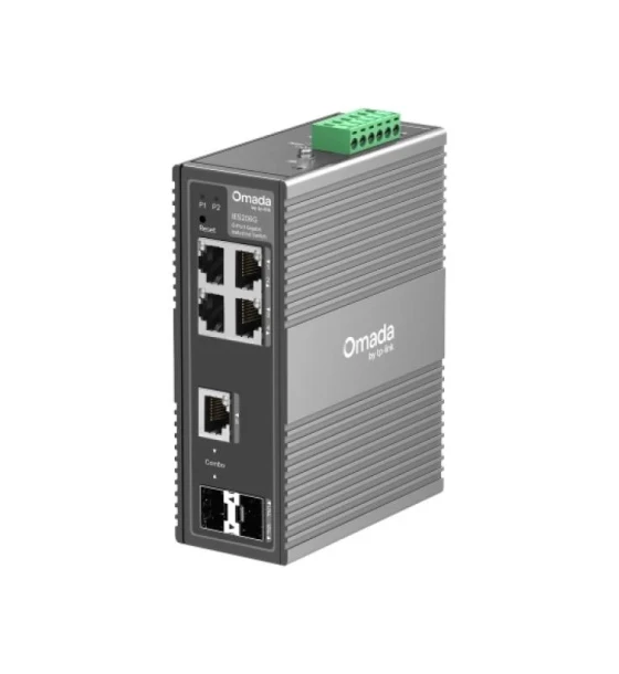 Switch retea Omada 6-Port Gigabit Industrial Easy Managed Switch 4x Gigabit RJ45 Ports 1x Gigabit RJ45/SFP Combo Slot, 1x Gigabit SFP Slot Operating Temperature -40 75 C -40 167 F IP40 Aluminum Casing