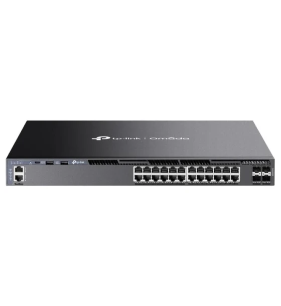 Switch retea Omada 24-Port Gigabit Stackable L3 Managed Switch with 4 10GE SFP+ Slots PORT 24x Gigabit RJ45 Ports, 4x 10G SFP+ Slots, RJ45/Type C USB Console Port, Management Port
