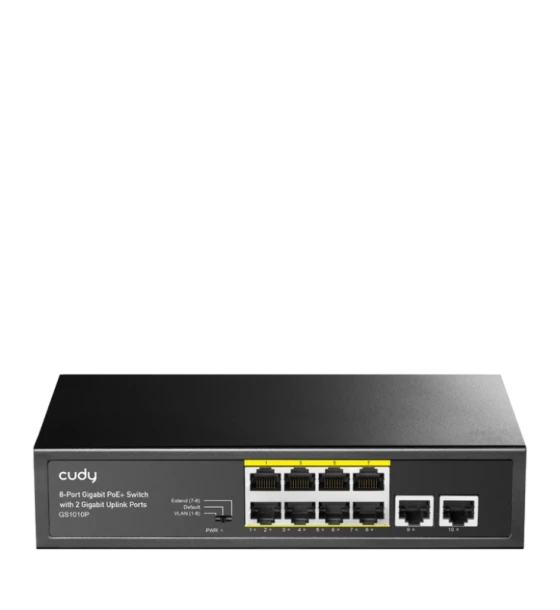 Switch retea CUDY Switch Unmanaged PoE+, 8x porturi RJ-45 10 100 1000M PSE +2x porturi RJ45 10 100 1000 Uplink