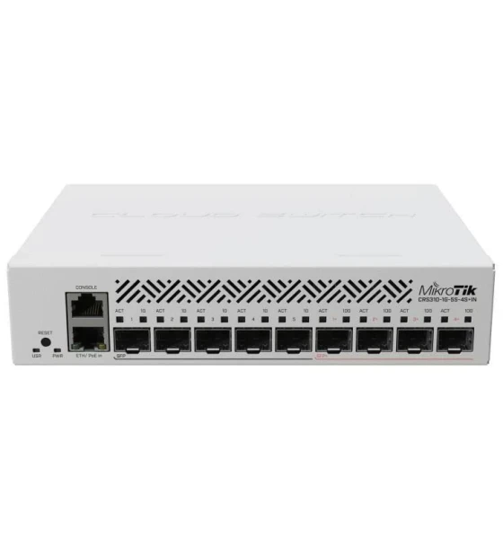 MIKROTIK 1G 5S 4S+ INDOOR SWITCH POE, CRS310-1G-5S-4S+IN, Procesor 800 MHz, licenta Router OS 5, 256MB RAM, 16MB Flash, Interfata 1 x 10, 5 x SFP, 4 x SFP+, Consum maxim 8W
