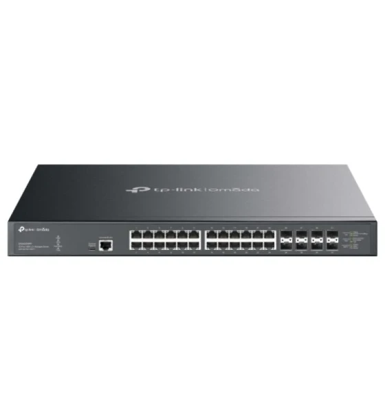 Omada 32-Port 10GE L2+ Managed Switch with 24-Port PoE++ PORT 24x 10G RJ45 PoE++ Ports, 8x 10G SFP+ Slots, RJ45/USB Type C Console Port SPEC 802.3bt/at/af up to 90W/port, 770 W PoE Power