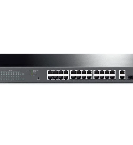28-Port Gigabit Easy Smart Switch with 24-Port PoE+ PORT 24x Gigabit PoE+ Ports, 2x Gigabit Non-PoE Ports, 2x Gigabit SFP Slots SPEC 802.3at/af, 250 W PoE Power