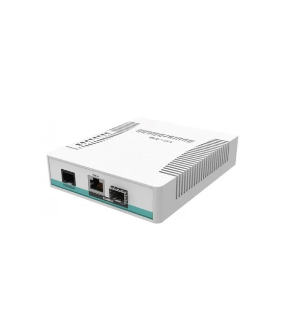 MIKROTIK Cloud Router Switch 106-1C-5S, 1 CPU core count, RAM 128 MB, Flash Storage 16 MB, 1 Ethernet Combo ports, 5 SFP ports. Serialport RJ45