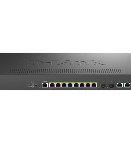 Switch D-Link DMS-1250-12TP, 8 porturi Gigabit, 2 porturi SFP+, Protocol 802.1D STP 802.1s MSTP 802.1w RSTP, rackabil