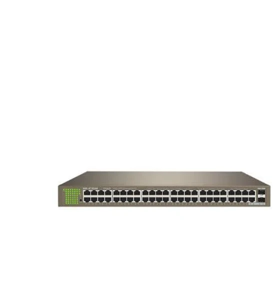 Switch IP-COM G1050F, standarde retea IEEE 802.3, IEEE 802.3u, IEEE 802.3x, IEEE 802.3ab, IEEE 802.3z, interfata 48 x 10 RJ45, 2 x SFP 1000 Mbps, dimensiuni 440 mm x 240 mm x 44 mm