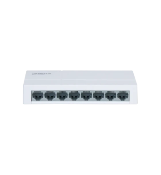 Switch retea Switch Dahua 8 porturi Unmanaged, PFS3008-8ET-L, Interfata 8 x 10 100 Mbps, Capacitate 1.6 Gbit