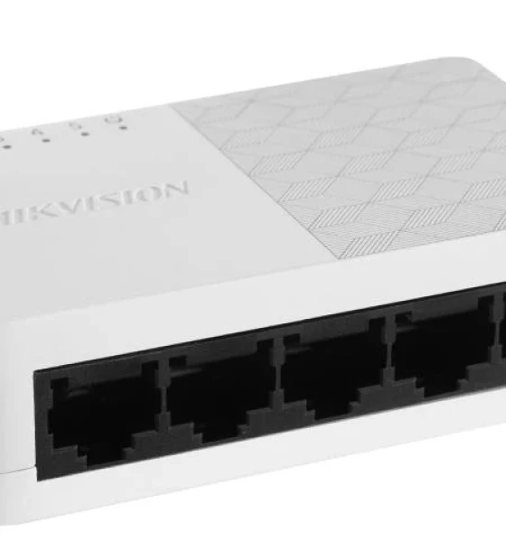 Switch Hikvision DS-3E0505D-O 5 x 10 Mbps ethernet port, 5 x Gigabit RJ45 port, tensiune alimentare 5 VDC, 0.6 A, dimensiuni 87.00 mm x 25.00 mm x 51.00 mm, greutate 0.059kg