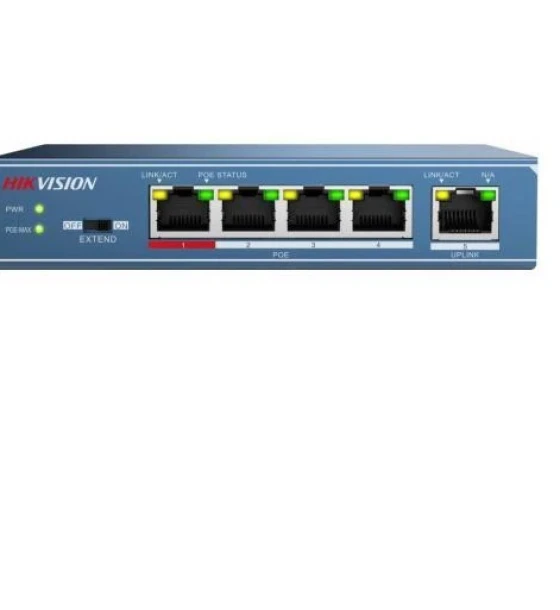 Switch retea Switch Hikvision DS-3E0105P-E B, 4-port, PoE