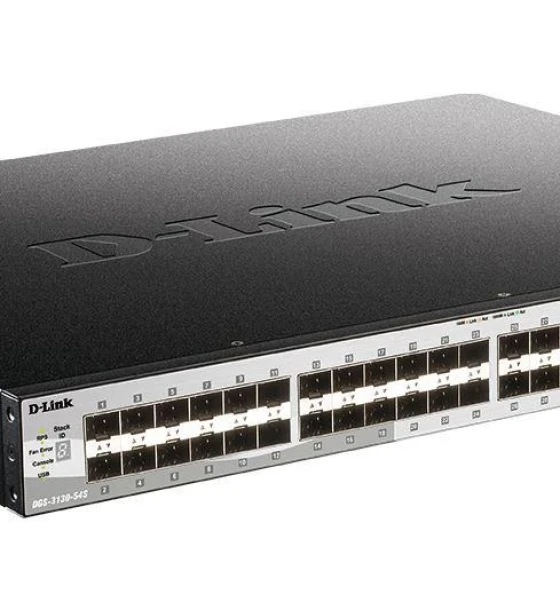 Switch D-Link DGS-3130-54PS/SI, 54-Port Gigabit SFP L3 Stackable Managed Switch, 48 x 10/100/1000BASE-T ports, 2 x 10GBASE-T and 4 x 10G SFP+ ports, Layer 3, 80 Gbps