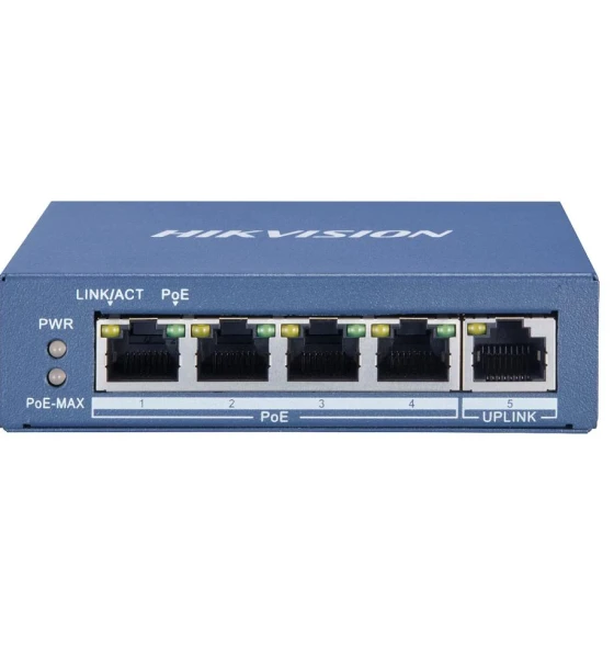 Switch retea Switch Hikvison DS-3E0505P-E, 4-port, PoE