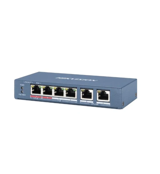 Switch retea Switch Hikvision DS-3E0106HP-E, 4-port, HiPoE