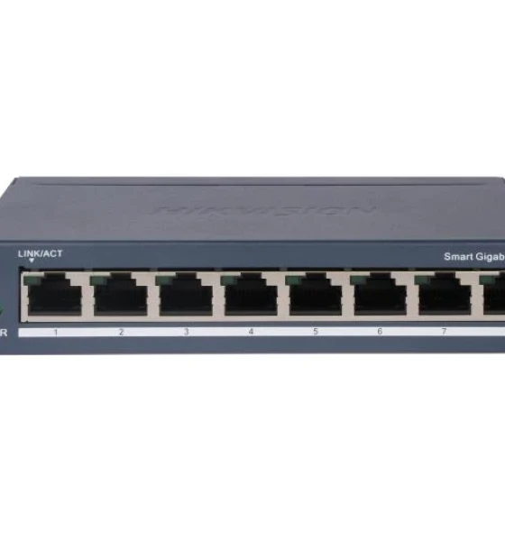 Switch 8 porturi Gigabit Hikvision DS-3E1508-EI V2, L2, Smart Managed, 8 xgigabit RJ45 porturi, switching capacity 16 Gbps, network topology management, alarm push, network health monitor