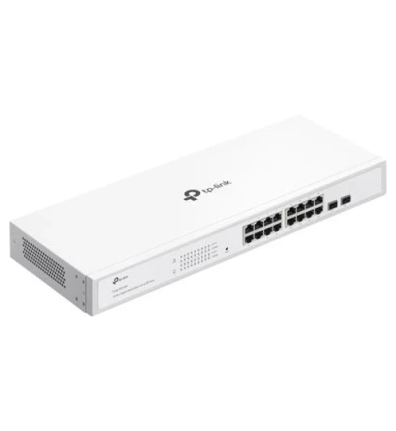 TP-LINK 16-Port Gigabit Smart Switch with 16x Gigabit RJ45 ports and 2x Gigabit SFP slots, Interfata 16x 10 Mbps RJ45 Ports Auto- Negotiation/Auto MDI/MDIX, Dimensiuni 440x180x44 mm