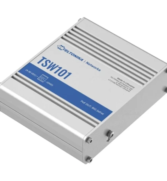 TELTONIKA AUTOMOTIVE 5PORT POE+ SWITCH TSW101, interfata 5 x ETH ports, 10 Mbps, supports auto MDI/MDIX crossover, Standarde retea 802.3i, 802.3u, 802.3ab, 802.3x, 802.3az, 802.3ad