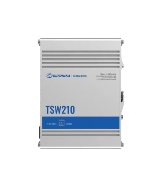 TELTONIKA INDUSTRIAL 8PORT UNMANAGED SWITCH TSW210, Interfata 8 x ETH ports, 10 Mbps, supports auto MDI/MDIX crossover, 2 x SFP ports, Standarde retea 802.3i, 802.3u, 802.3ab, 802.3x