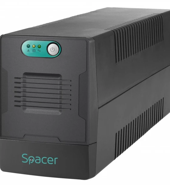UPS Spacer Line Int. fara management, 800VA/ 480W, AVR, 2 x socket Schuko, indicatie status cu LED, 1 baterie 12V/9Ah, bateria are 12 luni garantie