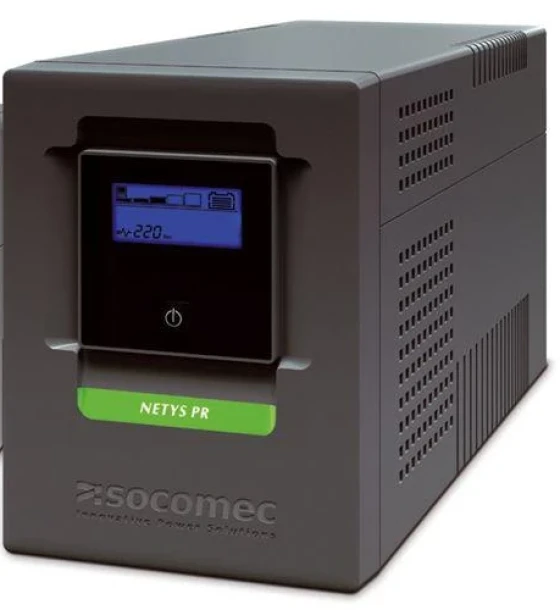 UPS Socomec netys pr-mt 1500VA/1050W 230V 50/60Hz with AVR, sinewave, LCD plugs protected RJ45, USB battery included, 1XIEC C14, out 6x IEC C13
