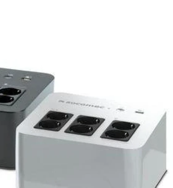 UPS Socomec netys pl 800VA/480W 230V 50/60Hz stepwave, battery included, 4+2 output shuko socket 1xUSB, 1xUSB for mobile device charging white enclosure