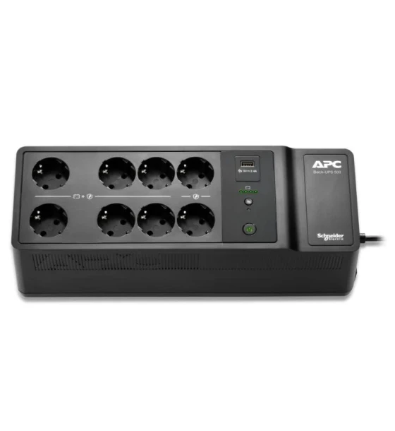 APC Back-UPS, 500VA/300W Floor/Wall Mount, 230V, 8x CEE 7 Schuko outlets, USB Type A Port, User Replaceable Battery, 3 ani garantie echipament si 2 ani garantie baterie