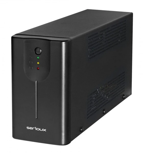 UPS Serioux Line Interactive 1500LI, Led, capacitate 1500VA/900W, 4 prize Schuko, baterie 12 V/8.0 Ah x 2, timp mediu de functionare pe baterii 8 min - 50% sarcina, management USB/RJ45