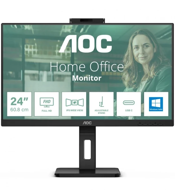 Monitor AOC 23.8 inch 24P3CW, 16:9, IPS, 1920x1080, 75Hz, GtG 4ms, Luminozitate max 300 cdmp, Contrast static 1000:1, Contrast dynamic 50M 1, 170º U/D, Color