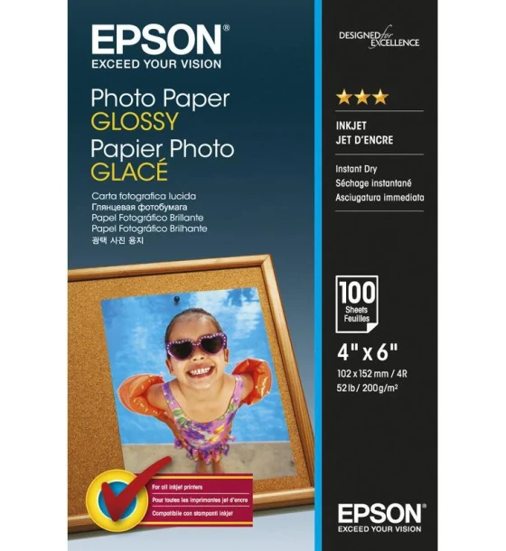 Hartie foto Epson S042548, dimensiune 10x15cm, 100 coli, tip glossy, greutate 200g/m2