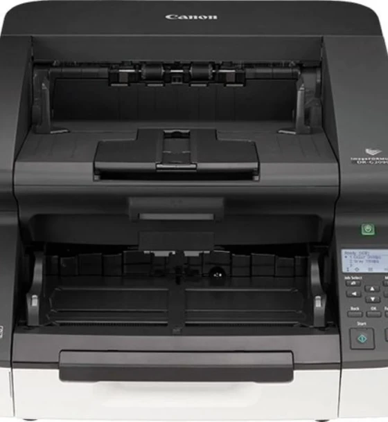 Scanner Canon DR-G2090, dimensiune A3, tip sheetfed, viteza scanare 90ppm alb-negru si color, duplex, omitere pagini goale, optica 600dpi, hardware 600x600dpi, ADF 300 coli, senzor CIS