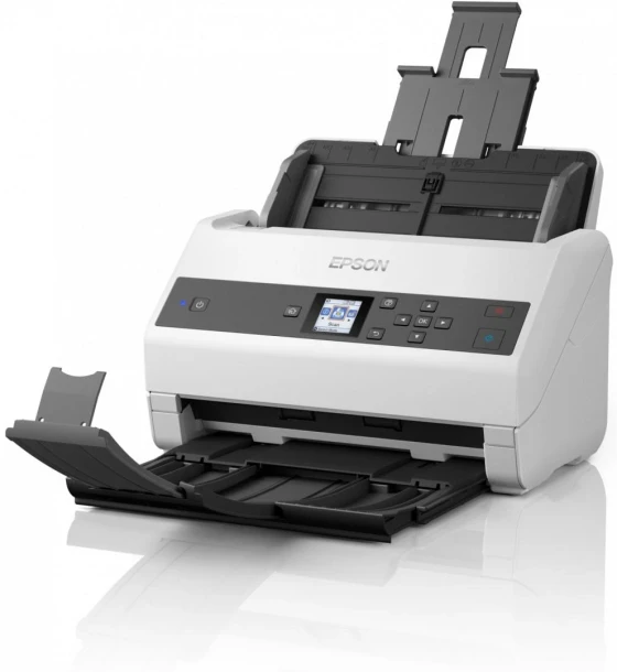 Scanner Epson DS-870, dimensiune A4, tip sheetfed, viteza scanare 65ppm, optica 600x600dpi, ADF 100 pagini, duplex, Fiabilitate ciclu de lucru zilnic 7.000 Pagini, Formate iesire BMP, JPEG