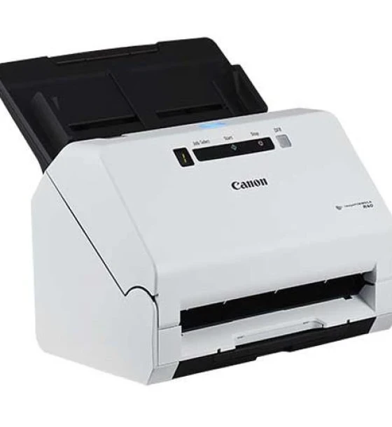 Canon imageFORMULA R40, Sheetfed Scanner A4, Senzor CMOS CIS cu 1 linie, Sursa de lumina LED RGB, optica 600 dpi, Viteza de scanare Alb-negru 40 ppm Color 30 ppm