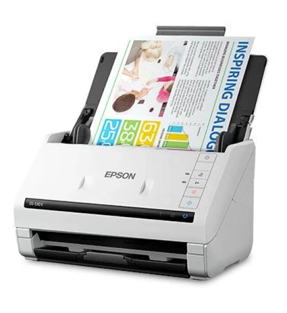 Scanner Epson DS-530II, dimensiune A4, tip sheetfed, viteza scanare 70 ipm alb-negru si color, optica 600x600dpi, ADF Single Pass 50 pagini, duplex, senzor CCD, Scan to Email, Scan to FTP