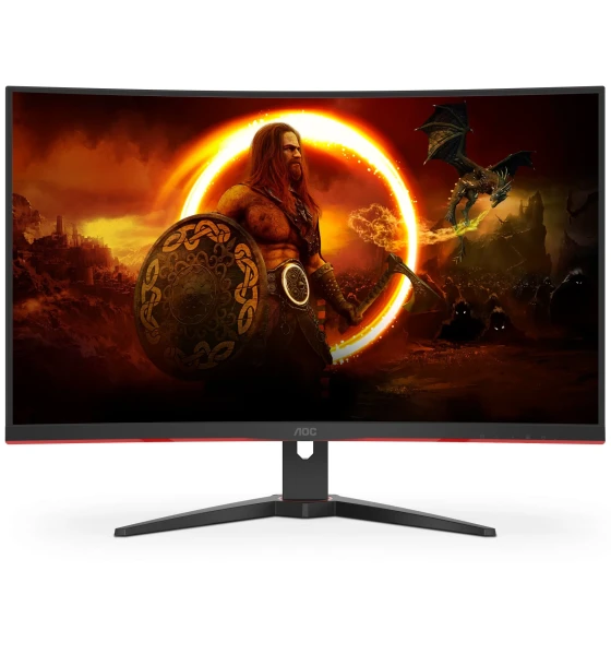 Monitor Gaming Curbat WLED VA AOC 31.5", Full HD (1920x1080), 240Hz, 0.5 ms, AMD, 2x HDMI, DisplayPort, Jack, FrameLess, VESA, negru