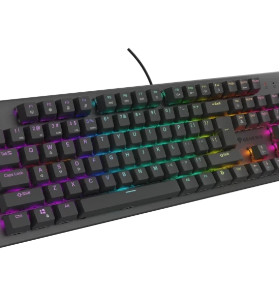 Tastatura gaming mecanica cu fir Genesis Thor 303, iluminare RGB, switch Tactile, switch model Outemu Brown, numar taste 104, 11 butoane multimedia, lungime cablu 1.8m