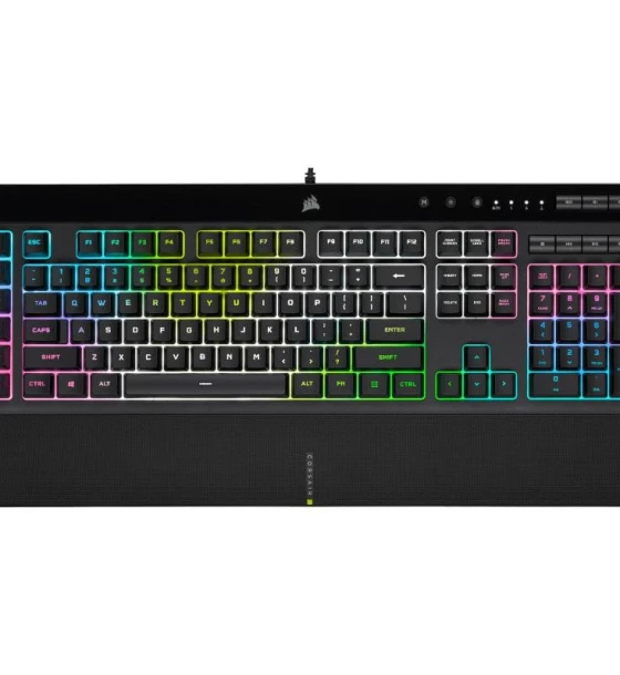 Tastatura CORSAIR K55 RGB PRO, negru 12-Key Selective with Anti-Ghosting Supported in iCUE Wired Connectivity USB 2.0 Type-A Key Switches RUBBER DOME