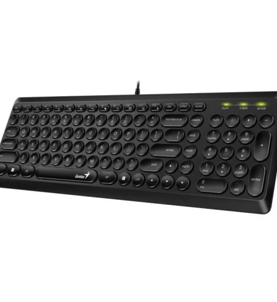 Tastatura Genius Slimstar Q200, USB, cu fir, US layout, neagra