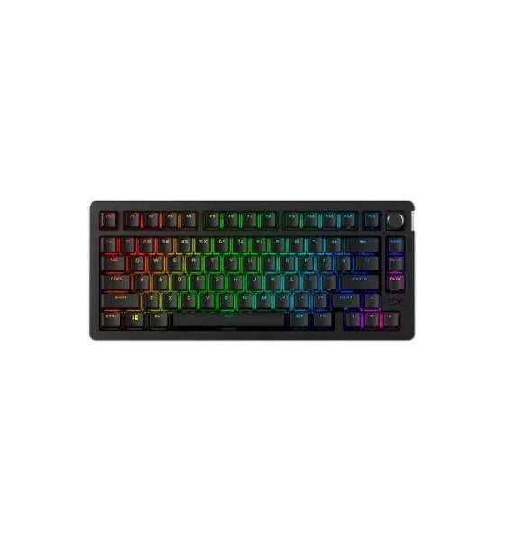 Tastatura gaming wireless mecanica HyperX Alloy Rise 75, switch-uri HX Red - Linear, Dual mode 2, 4GHz si Bluetooth, Hot-Swappable, format 75%, pana la 80 de ore autonomie cu backlighting